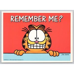 Vintage Garfield the Cat Postcard Jim Davis 1978 Remember Me Ballantine Books B1